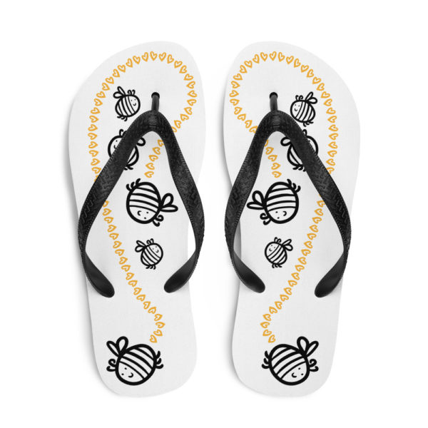Bee pattern Flip flops